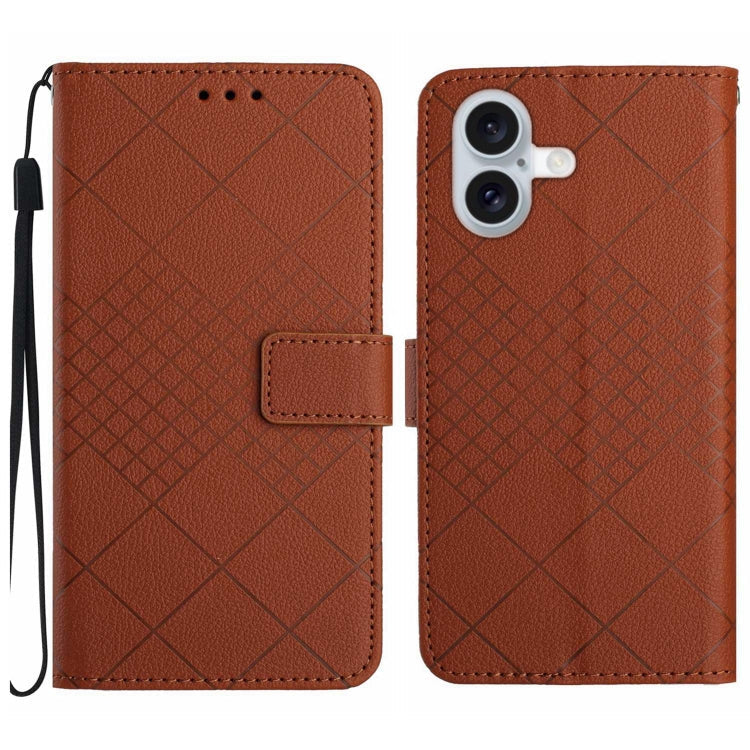 Rhombic Grid Texture Leather Phone Case, Series 1