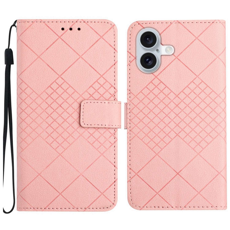 Rhombic Grid Texture Leather Phone Case, Series 1