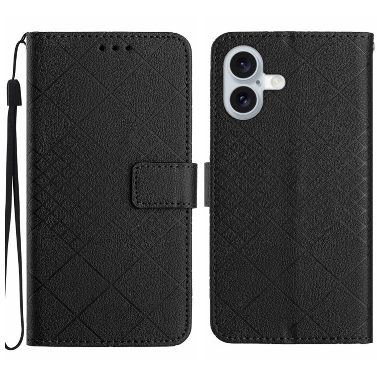 Rhombic Grid Texture Leather Phone Case, Series 2