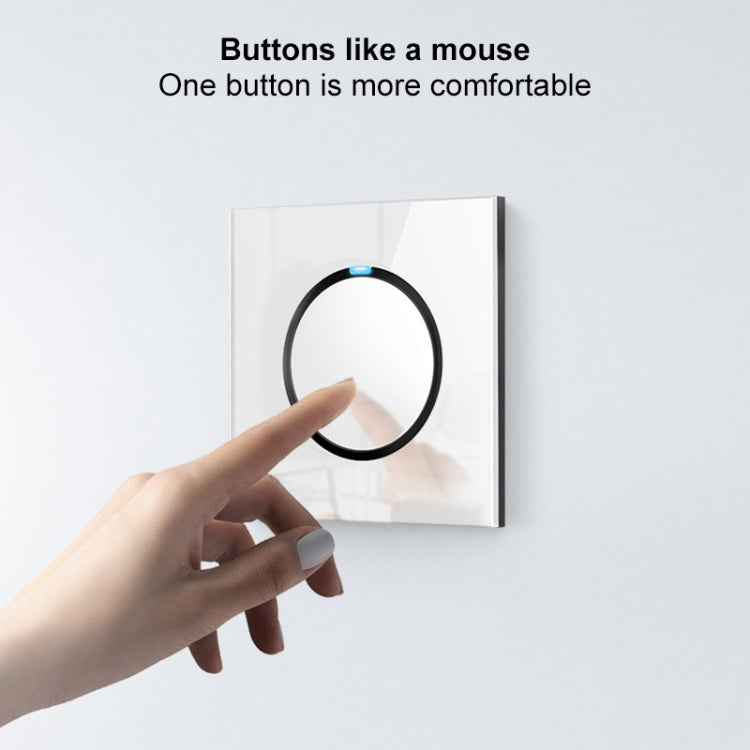 86mm Round LED Tempered Glass Switch Panel, White Round Glass Reluova