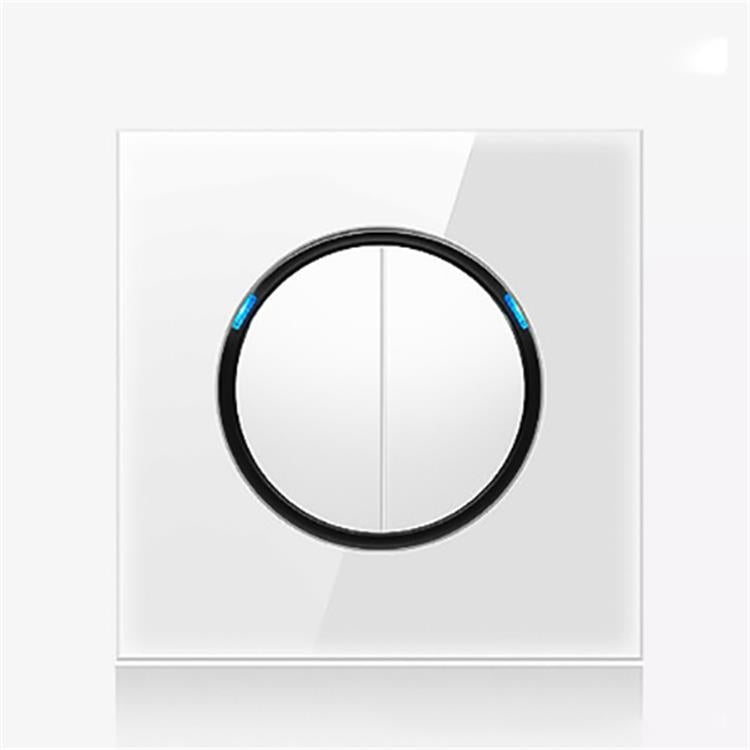 86mm Round LED Tempered Glass Switch Panel, White Round Glass Reluova