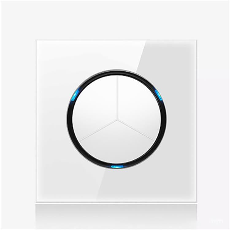 86mm Round LED Tempered Glass Switch Panel, White Round Glass Reluova