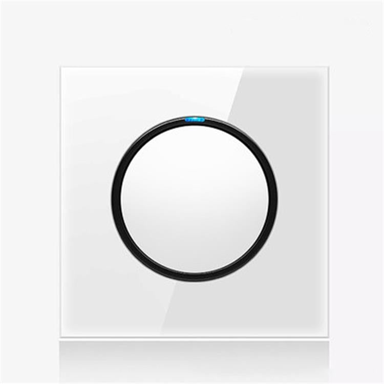 86mm Round LED Tempered Glass Switch Panel, White Round Glass Reluova