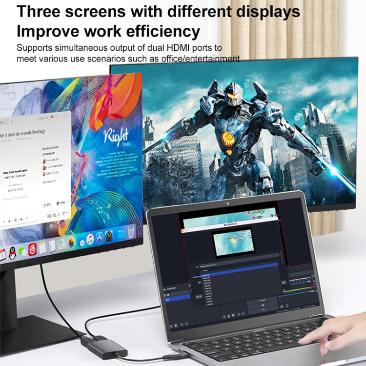 DGK02SE 2 in 1 USB+Type-C to Dual HDMI HD Docking Station My Store