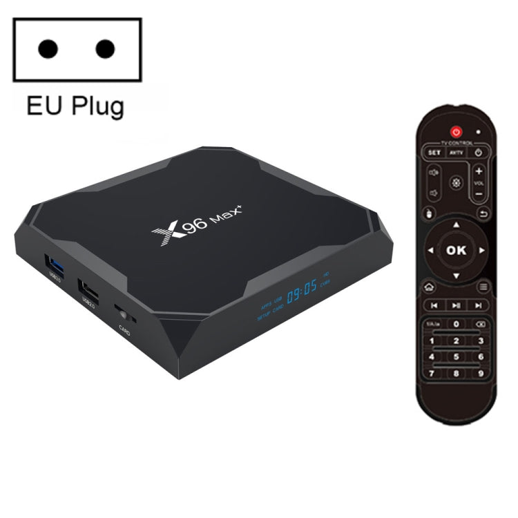 X96 max+ 4K Smart TV Box with Remote Control, Android 9.0, Amlogic S905X3 Quad-Core Cortex-A55,2GB+16GB, Support LAN, AV, 2.4G/5G WiFi, USBx2,TF Card, Reluova