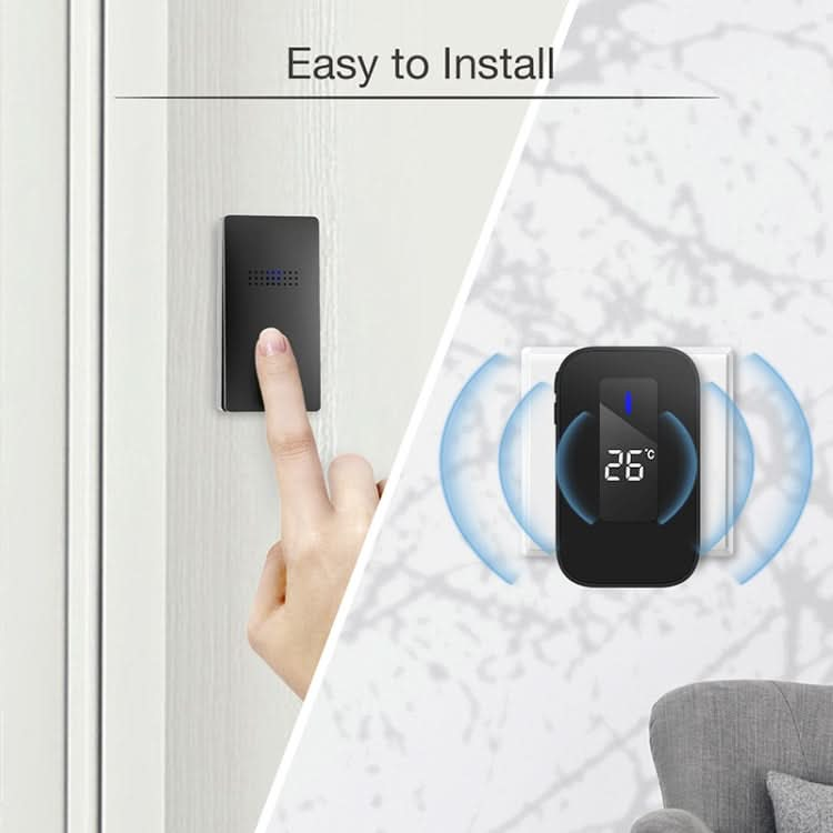 C303B One to Two Home Wireless Doorbell Temperature Digital Display Remote Control Elderly Pager Reluova