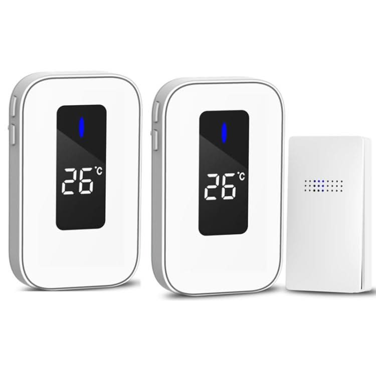 C303B One to Two Home Wireless Doorbell Temperature Digital Display Remote Control Elderly Pager Reluova