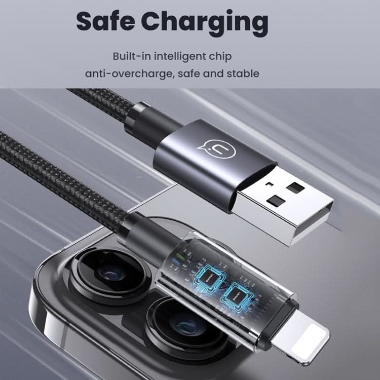 USAMS US-SJ667 USB To 8 Pin 2.4A Fast Charge Data Cable, Length: 1.2m