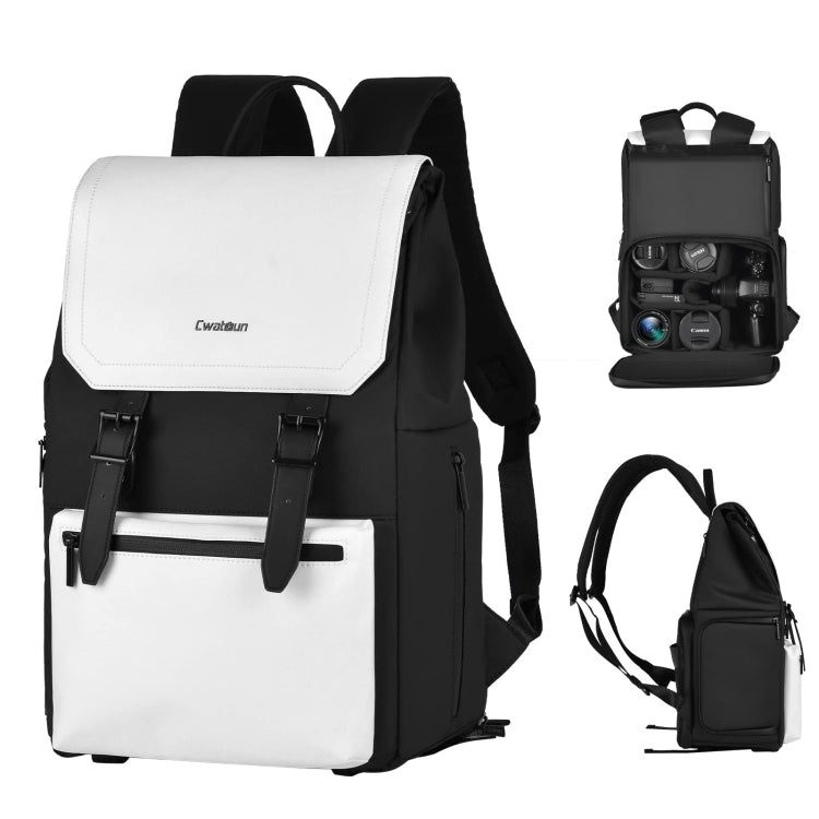 Cwatcun D79 Camera Backpack Multi-Functional Camera  Dual Shoulders Bag