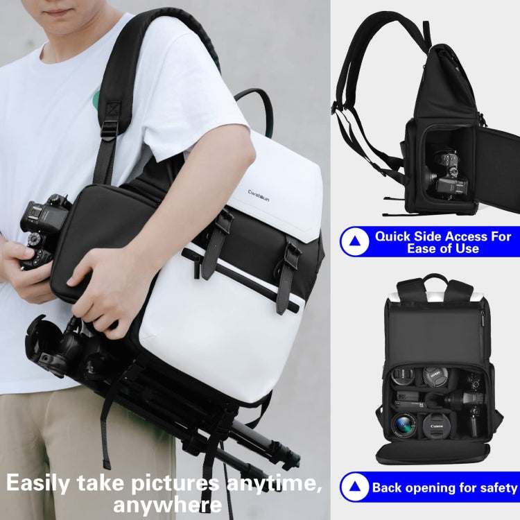 Cwatcun D79 Camera Backpack Multi-Functional Camera  Dual Shoulders Bag