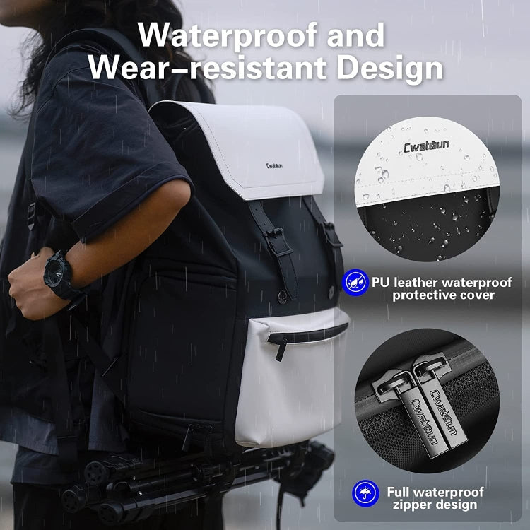 Cwatcun D79 Camera Backpack Multi-Functional Camera  Dual Shoulders Bag