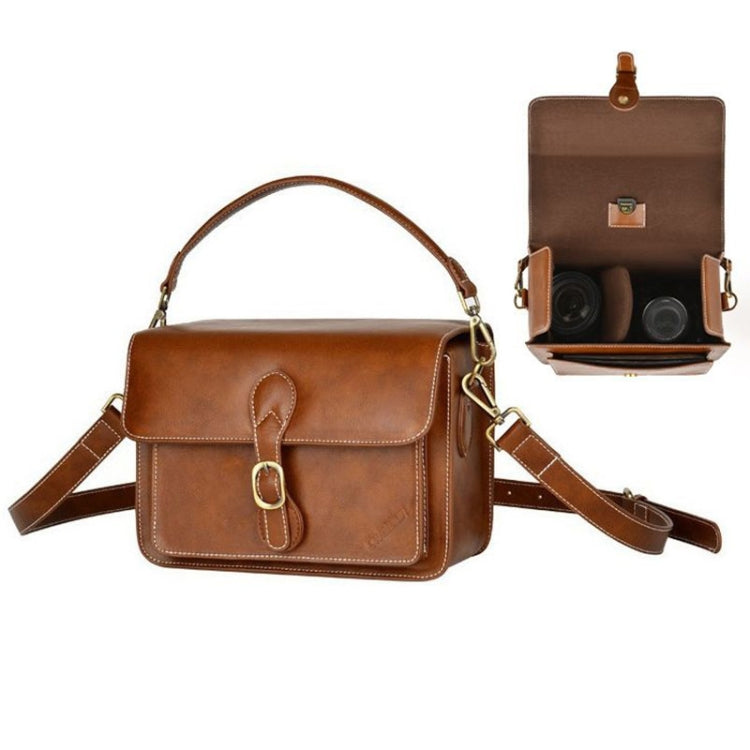 Cwatcun D80 Retro Leather Camera Shoulder Bag My Store