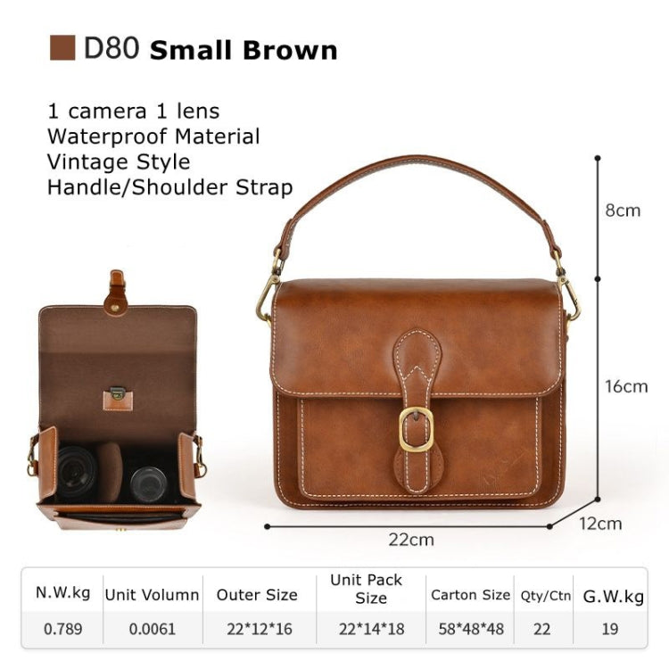 Cwatcun D80 Retro Leather Camera Shoulder Bag