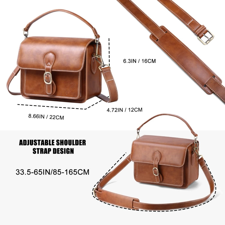 Cwatcun D80 Retro Leather Camera Shoulder Bag