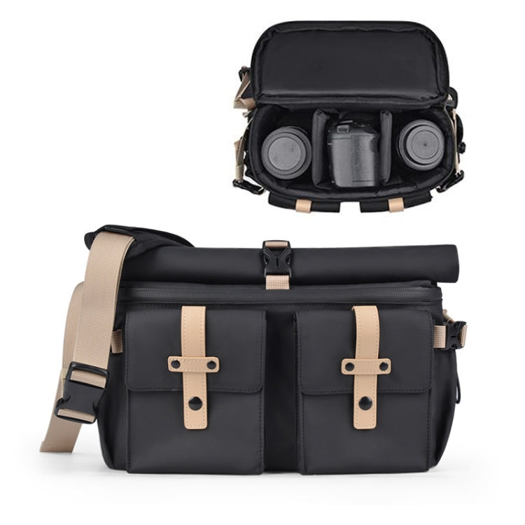 Cwatcun D90 Contrast Color Single Shoulder Camera Bag Outdoor Camera Bag Professional Crossbody Handbag