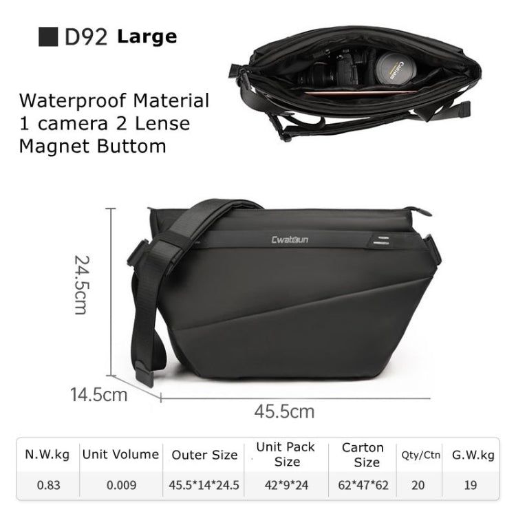 Cwatcun D92 Outdoor Camera Bag Professional Crossbody Sling Bag