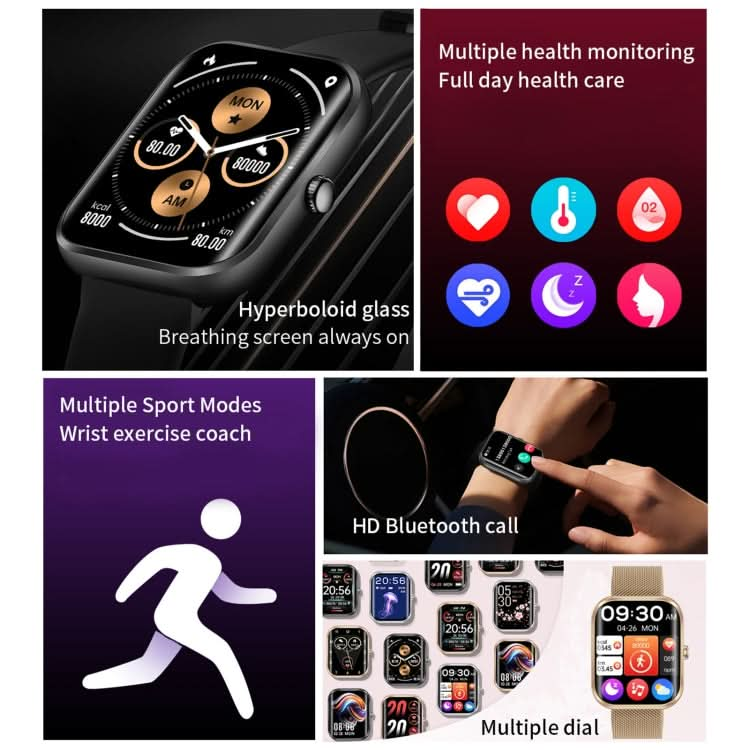 AK58 1.96 inch Screen Bluetooth Smart Watch, Support Health Monitoring & 100+ Sports Modes