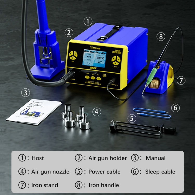 Mechanic 861DS 2 in 1 Dual Function Hot Air Gun Electric Soldering Iron Rework Station