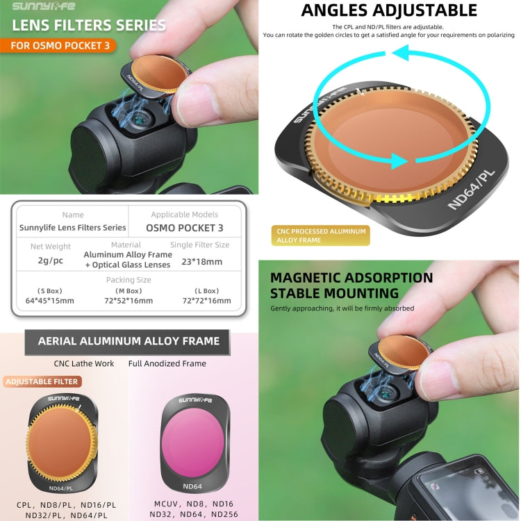 For DJI OSMO Pocket 3 Sunnylife Camera Lens Filter