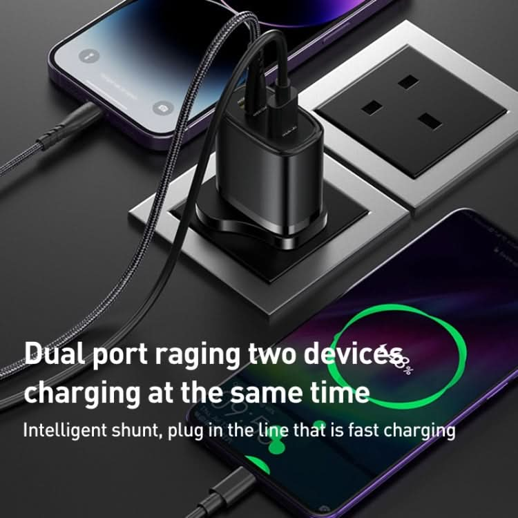 Yesido YC51 30W USB-C / Type-C + USB + 8 Pin Travel Charger with 1m Type-C to 8 Pin Cable, UK Plug