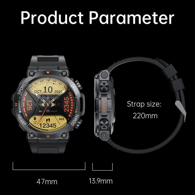 K56 Pro 1.39 inch Smart Steel Strap Wristband Support Heart Rate Monitoring / Blood Pressure Monitoring