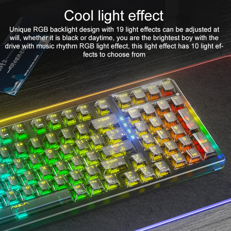 AULA F98 99-Key Wired 2.4G Bluetooth RGB Three Mode Mechanical Keyboard