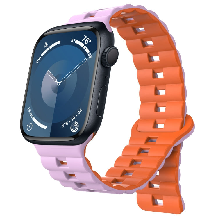 Reverse Buckle Two Color Magnetic Silicone Watch Band, Series 7