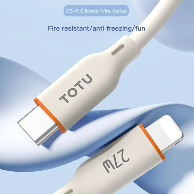 TOTU CB-6-PD 27W USB-C / Type-C to 8 Pin Silicone Data Cable, Length: 1m