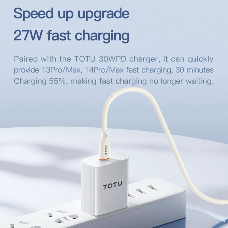 TOTU CB-6-PD 27W USB-C / Type-C to 8 Pin Silicone Data Cable, Length: 1m