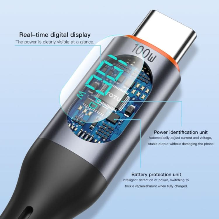 TOTU CB-7-L 15W USB to 8 Pin Digital Display Fast Charging Silicone Cable, Length: 1m