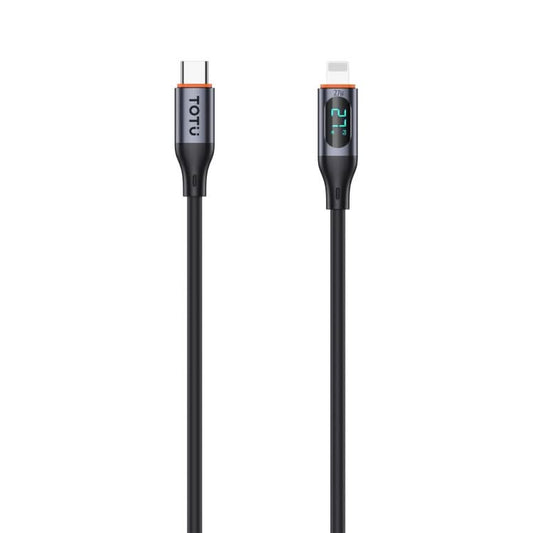 TOTU CB-7-PD 27W USB-C / Type-C to 8 Pin Digital Display Fast Charging Silicone Cable, Length: 1m