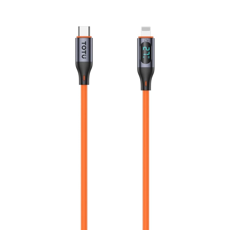 TOTU CB-7-PD 27W USB-C / Type-C to 8 Pin Digital Display Fast Charging Silicone Cable, Length: 1m