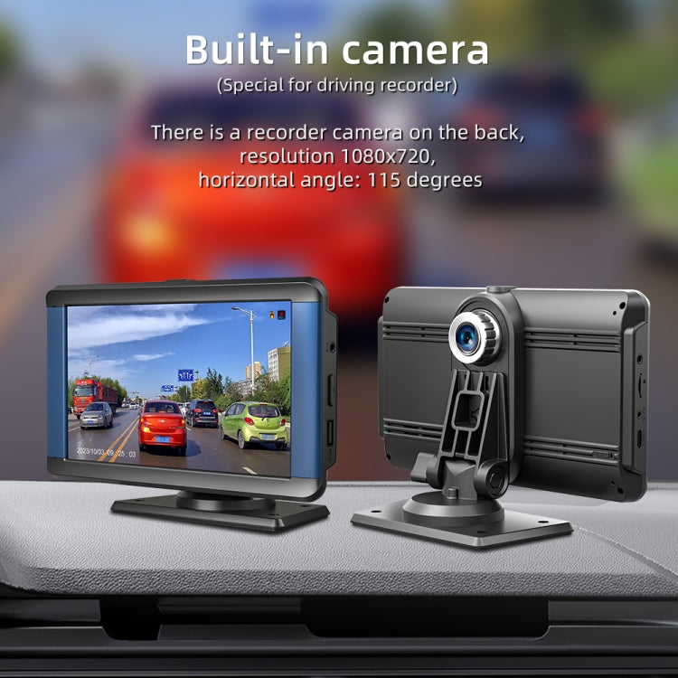 B300R 7 inch Portable Car MP5 Player Built-in Driving Recorder Support CarPlay / Android Auto