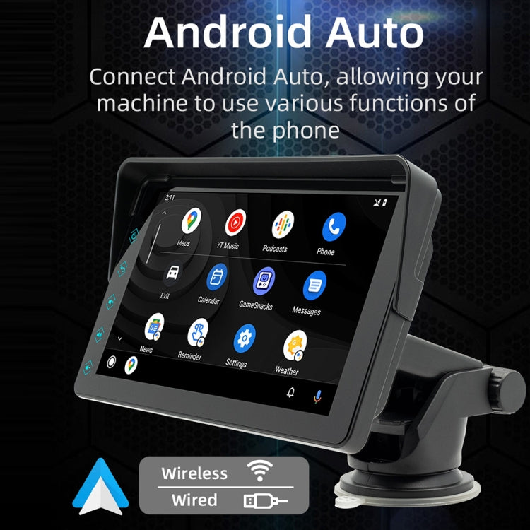 B5311 7 inch Portable Car MP5 Player Support CarPlay / Android Auto