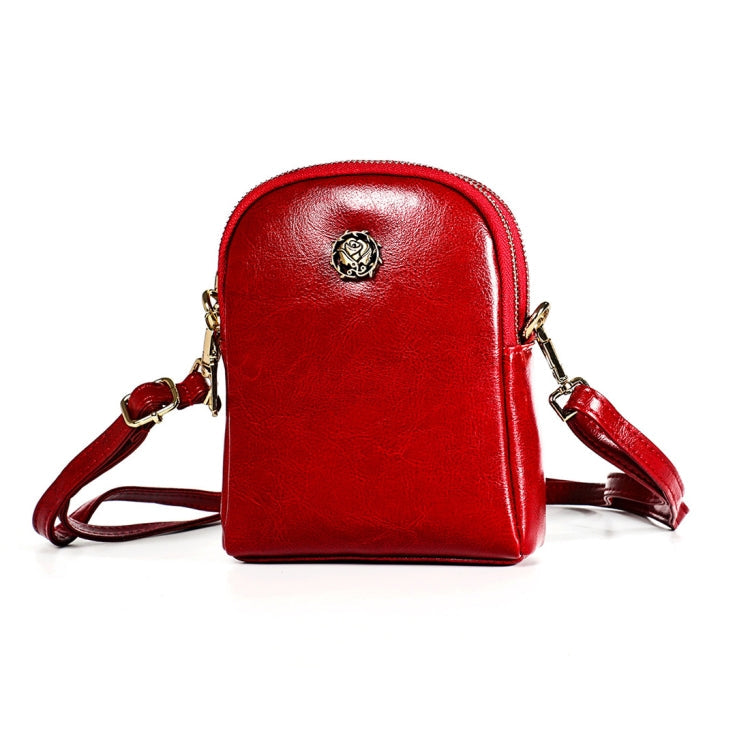 6062 Lady Retro Oil Wax Leather Shoulder Bag Small Phone bag My Store