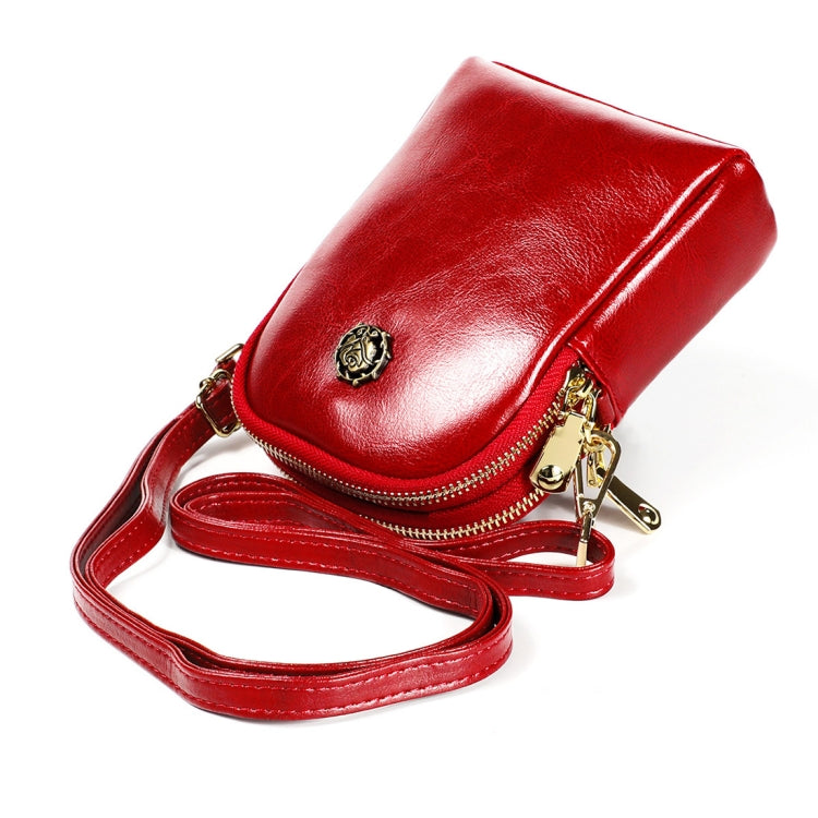 6062 Lady Retro Oil Wax Leather Shoulder Bag Small Phone bag My Store