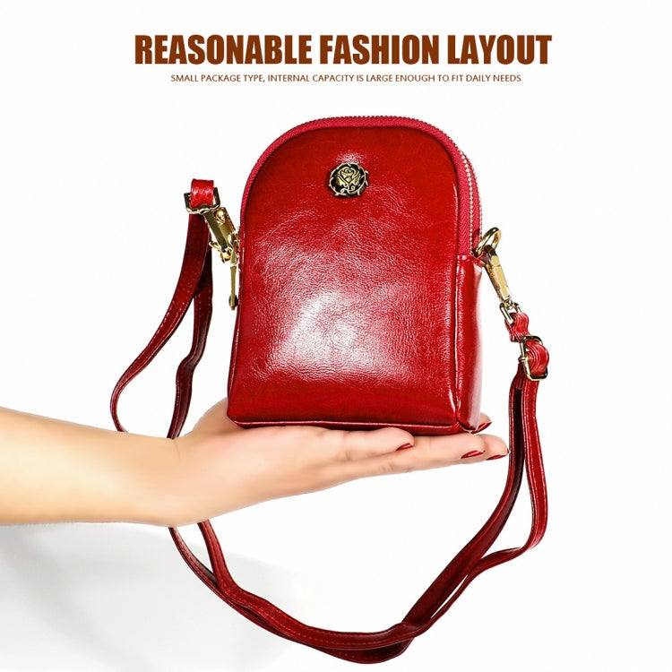 6062 Lady Retro Oil Wax Leather Shoulder Bag Small Phone bag My Store