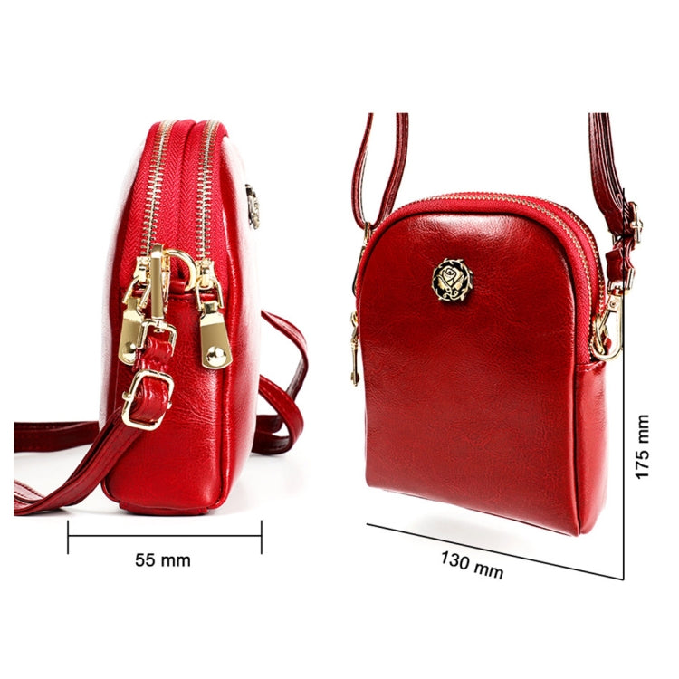 6062 Lady Retro Oil Wax Leather Shoulder Bag Small Phone bag My Store