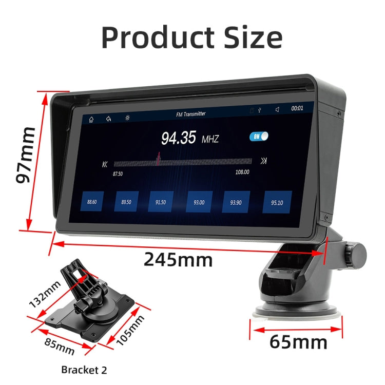 B5313 10.26 inch Portable Car MP5 Player Support CarPlay / Android Auto