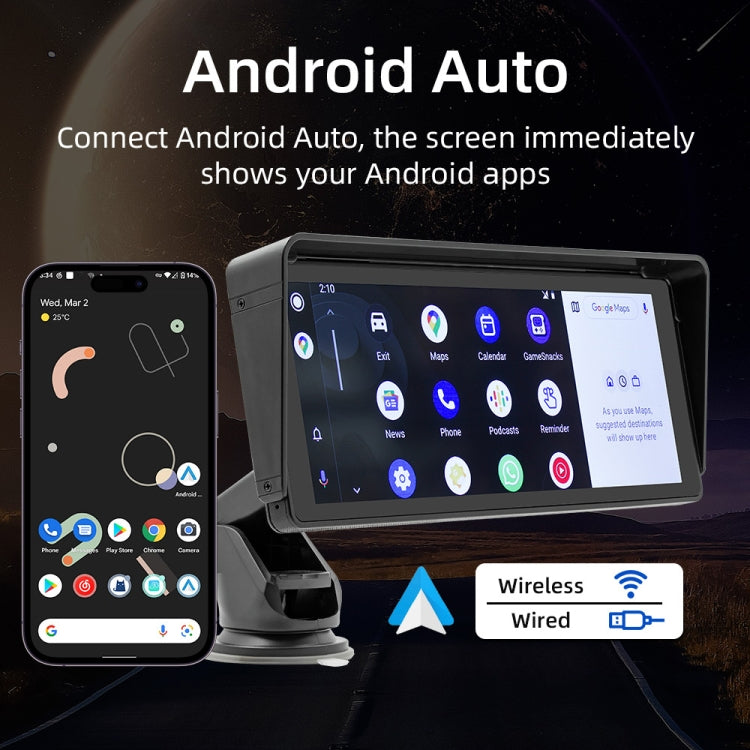 B5313 10.26 inch Portable Car MP5 Player Support CarPlay / Android Auto