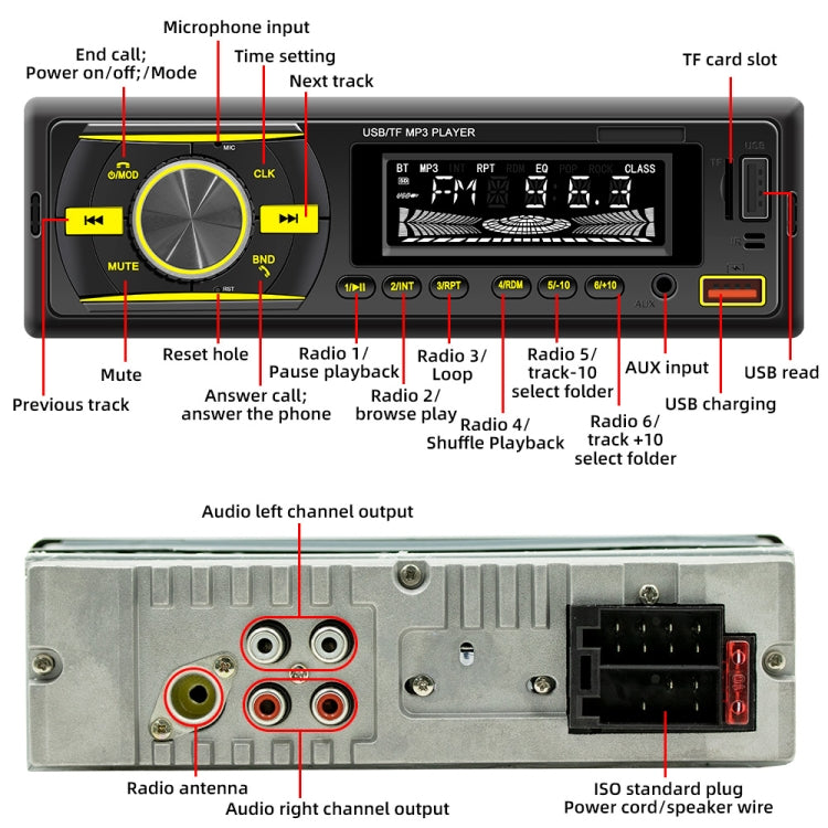 D3156 Car Colorful Lights MP3 Player Supports Voice Assistant / FM ÎҵÄÉ̵ê