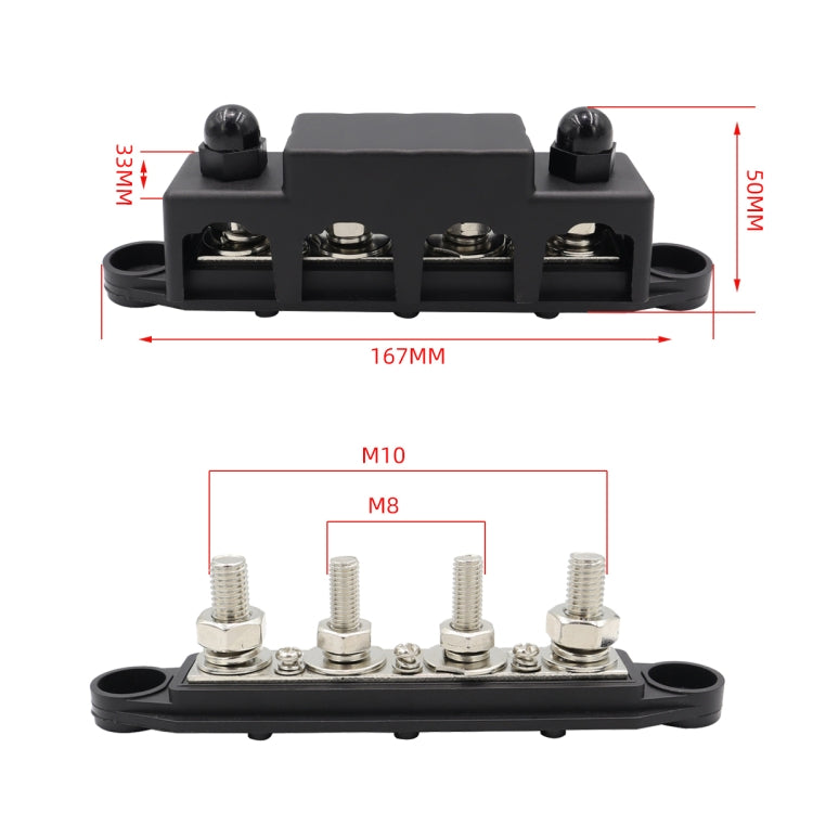 CP-4017 M10+M8 Power Distribution Block Terminal Studs with Terminals