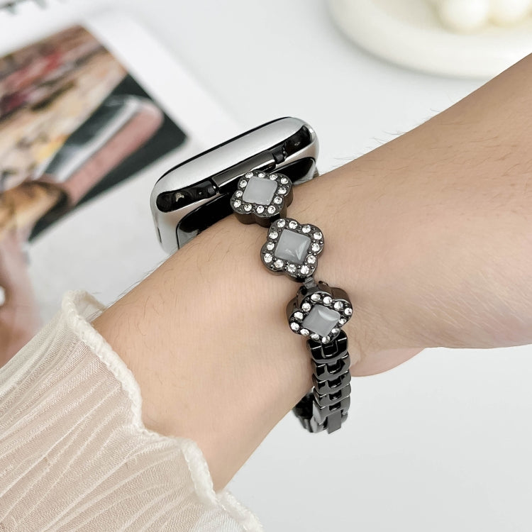 Diamond Four-leaf Clover Metal Chain Watch Band, Series 2