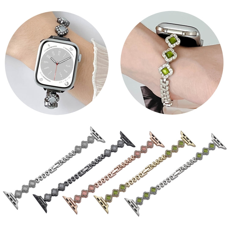 Diamond Four-leaf Clover Metal Chain Watch Band, Series 1