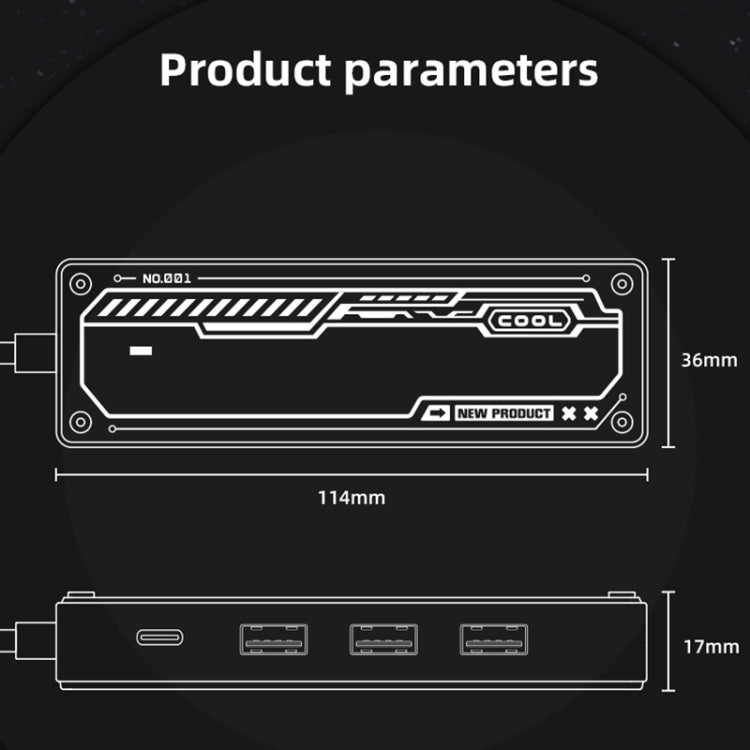 SW5H 5 in 1 Type-C to PD + USB3.0 + 2 x USB2.0 + HDMI HUB Docking Station