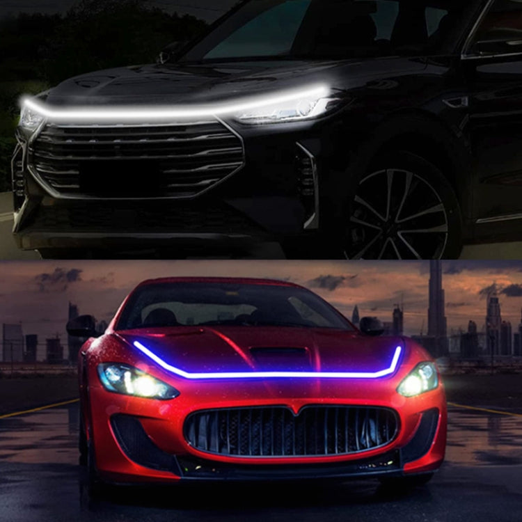 Car Startup Scan Through Hood LED Daytime Running Atmosphere Light