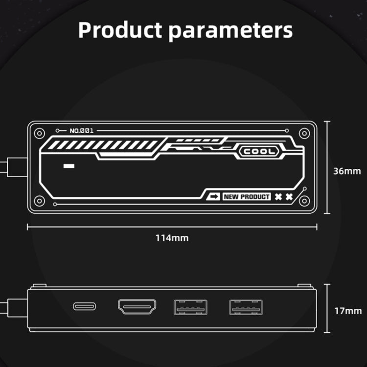 Док-станция SW6V 6 в 1 Type-C на USB + HDMI + VGA + Audio 3.5 HUB