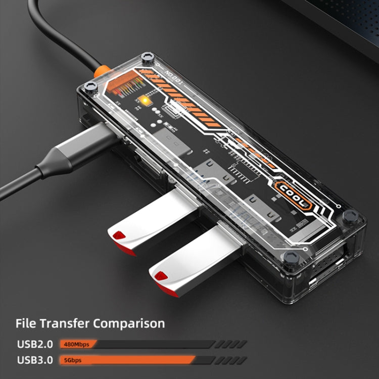 Док-станция SW6V 6 в 1 Type-C на USB + HDMI + VGA + Audio 3.5 HUB