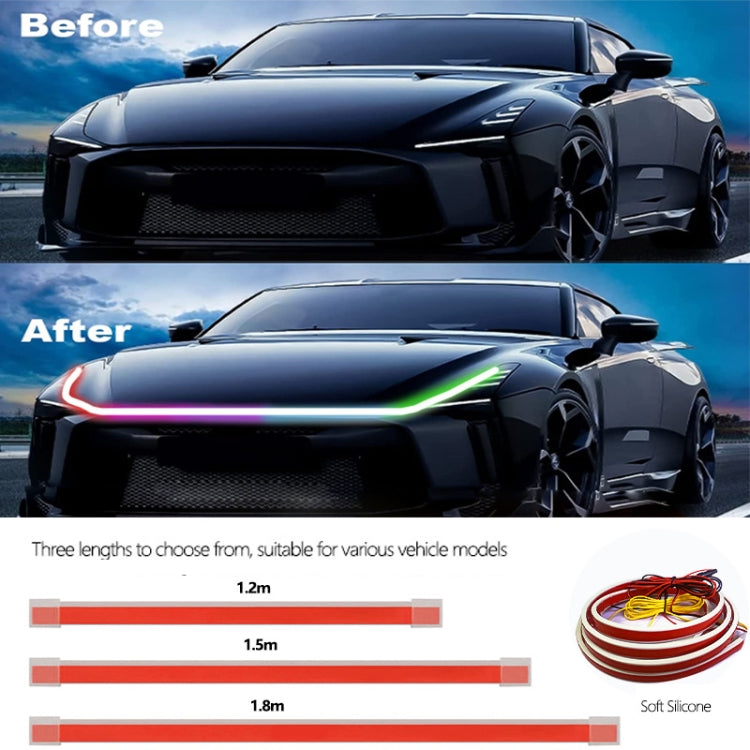 Car Startup Scan Through Hood LED Daytime Running Atmosphere Light, APP Control