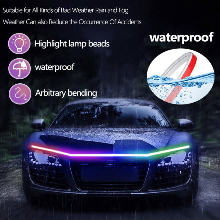 Car Startup Scan Through Hood LED Daytime Running Atmosphere Light, APP Control